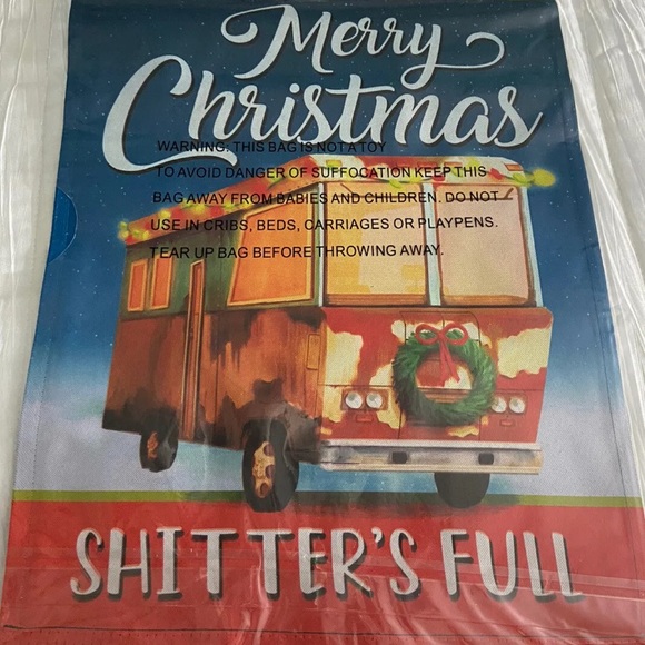 National Lampoons Christmas Vacation “Shitter’s Full" Garden Flag 13”W x 18”H - Picture 2 of 5